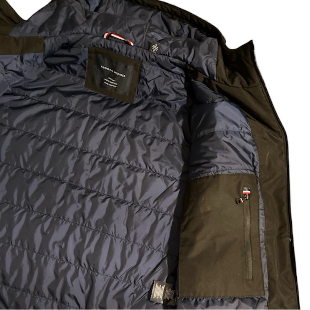 Tommy Hilfiger Hooded Flex Tech Jacket Coat L - Picture 2 of 8